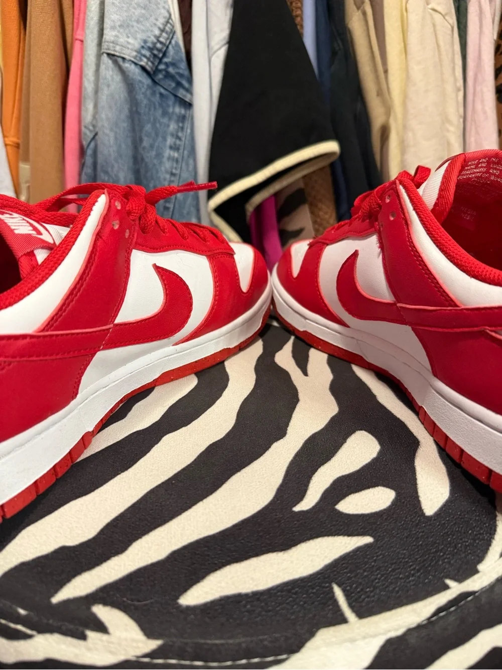 Nike Red and White Low-Top Sneakers